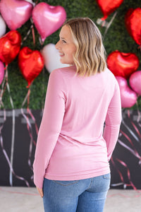 Larissa Long Sleeve Top - Rose-Tops-Villari Chic, women's online fashion boutique in Severna, Maryland