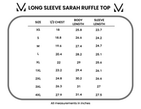 Long Sleeve Sarah Ruffle Top - Autumn Vines-Tops-Villari Chic, women's online fashion boutique in Severna, Maryland