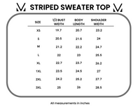 Striped Sweater Top - Black and Purple-Sweater-Villari Chic, women's online fashion boutique in Severna, Maryland