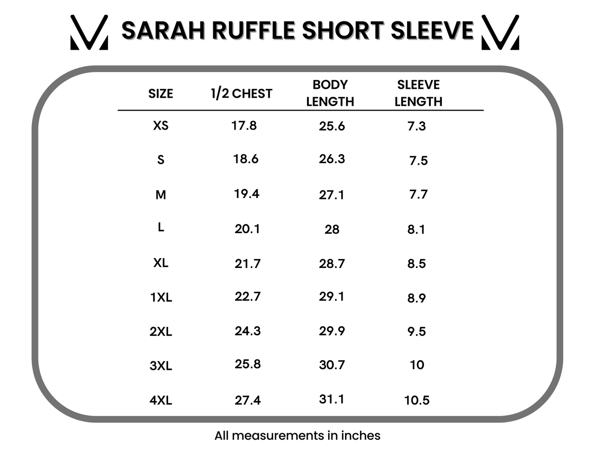 Sarah Ruffle Short Sleeve - Mulberry-Tops-Villari Chic, women's online fashion boutique in Severna, Maryland