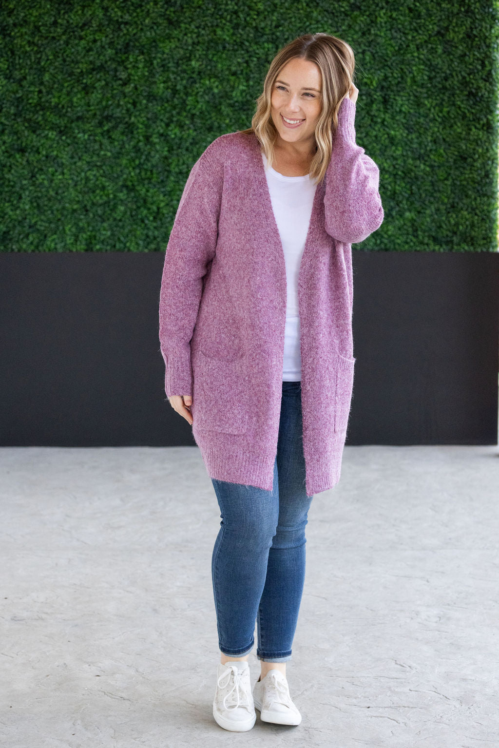 Madison Cozy Cardigan - Frosted Berry-Villari Chic, women's online fashion boutique in Severna, Maryland