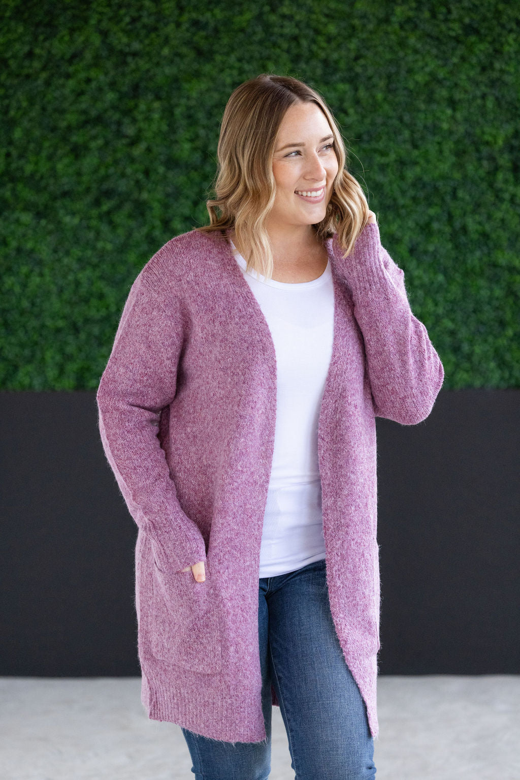 Madison Cozy Cardigan - Frosted Berry-Villari Chic, women's online fashion boutique in Severna, Maryland