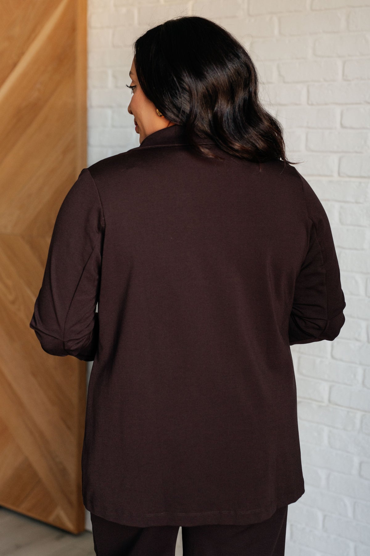 Magic 3/4 Blazer in Chocolate-Layers-Villari Chic, women's online fashion boutique in Severna, Maryland