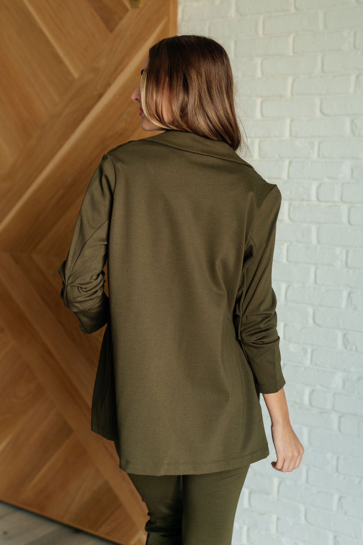 Magic 3/4 Blazer in Olive-Layers-Villari Chic, women's online fashion boutique in Severna, Maryland