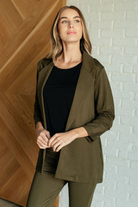 Magic 3/4 Blazer in Olive-Layers-Villari Chic, women's online fashion boutique in Severna, Maryland