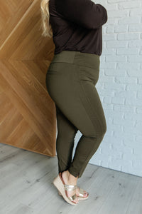 Magic Ankle Crop Skinny Pants in Olive-Bottoms-Villari Chic, women's online fashion boutique in Severna, Maryland