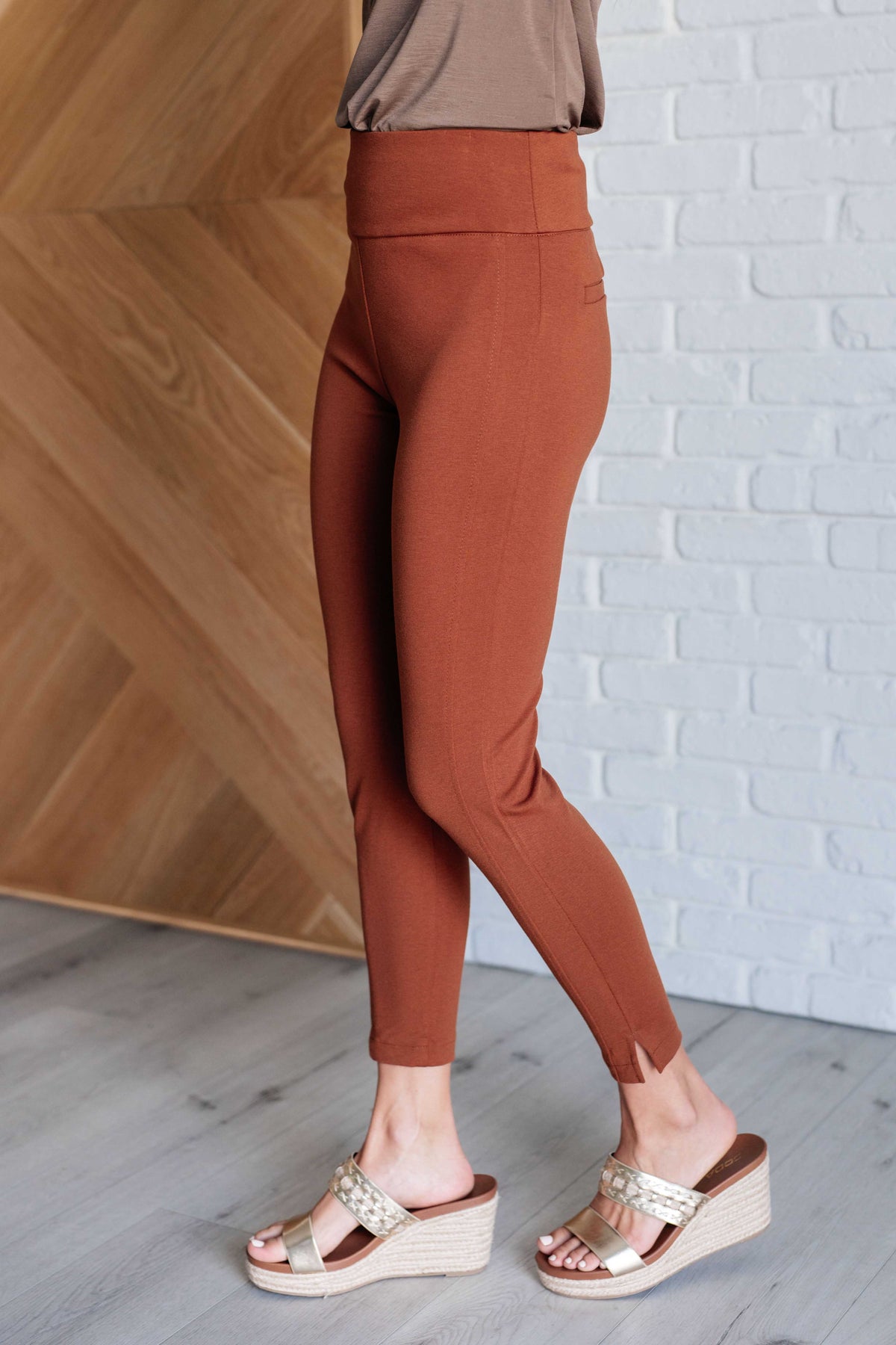 Magic Ankle Crop Skinny Pants in Rust-Bottoms-Villari Chic, women's online fashion boutique in Severna, Maryland