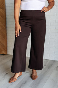 Magic Wide Leg Crop Pants in Chocolate-Bottoms-Villari Chic, women's online fashion boutique in Severna, Maryland
