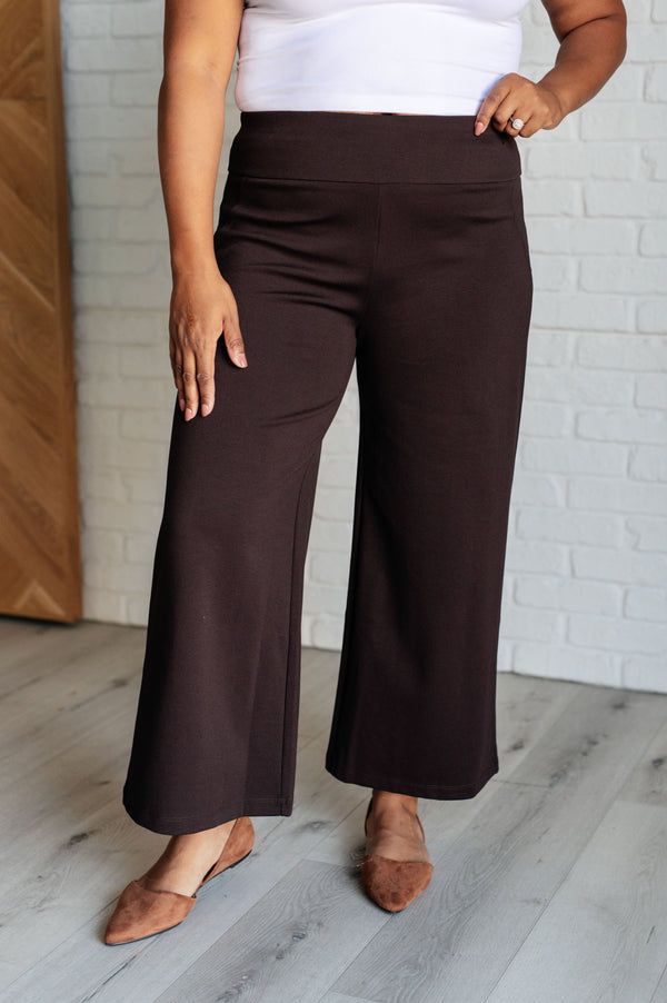 Magic Wide Leg Crop Pants in Chocolate-Bottoms-Villari Chic, women's online fashion boutique in Severna, Maryland