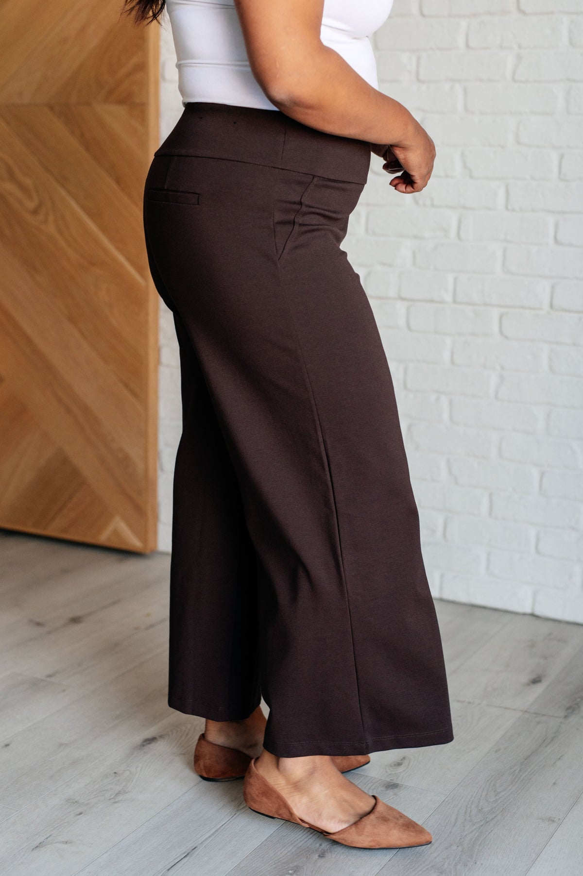 Magic Wide Leg Crop Pants in Chocolate-Bottoms-Villari Chic, women's online fashion boutique in Severna, Maryland