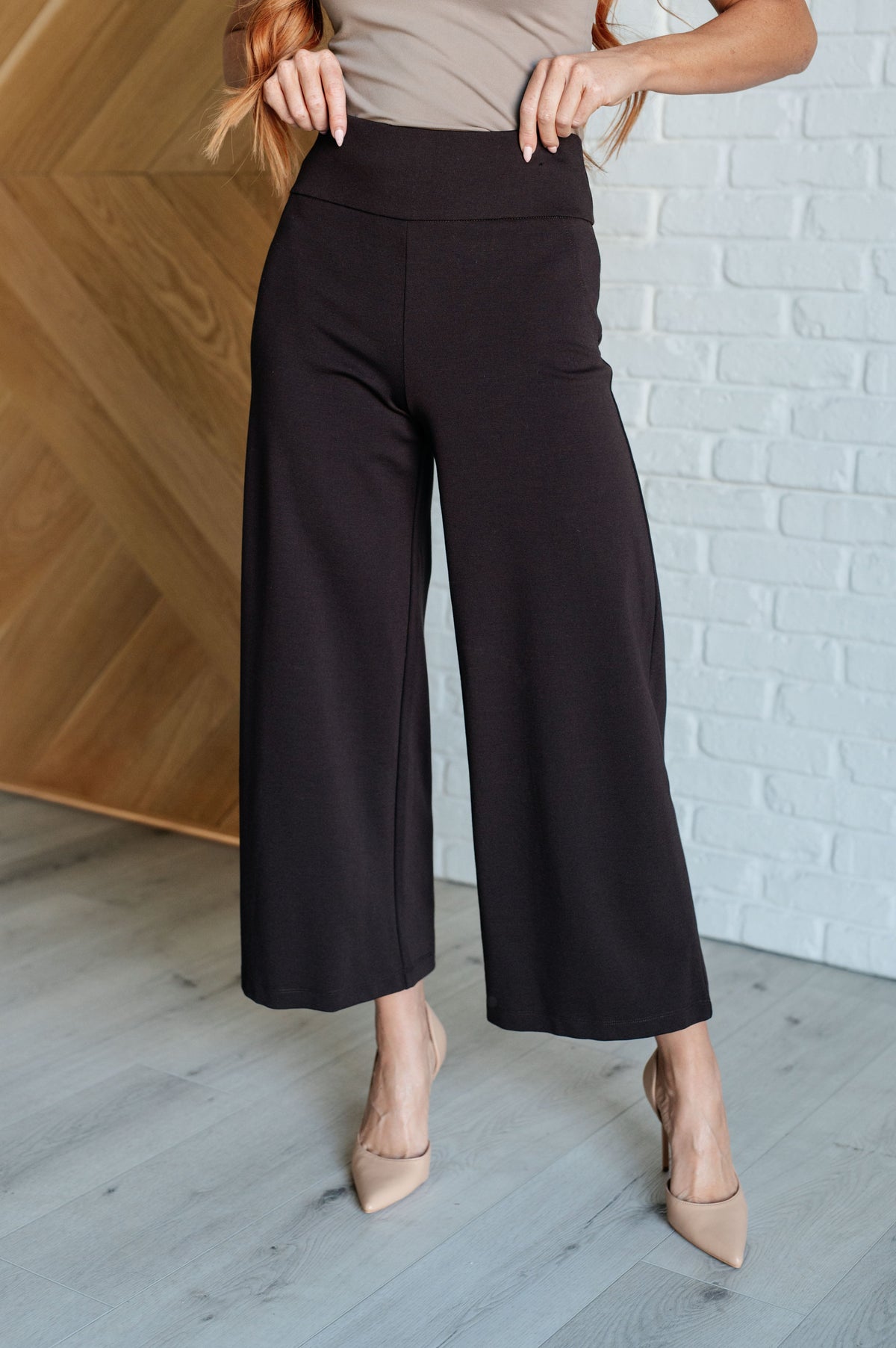 Magic Wide Leg Crop Pants in Chocolate-Bottoms-Villari Chic, women's online fashion boutique in Severna, Maryland