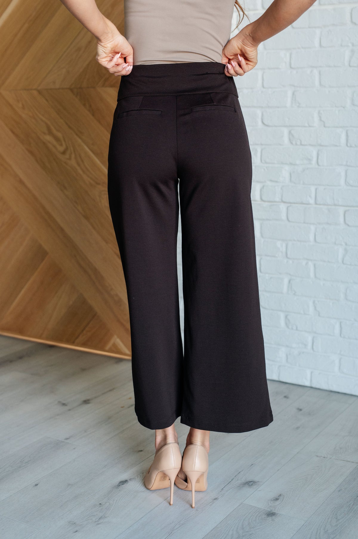 Magic Wide Leg Crop Pants in Chocolate-Bottoms-Villari Chic, women's online fashion boutique in Severna, Maryland