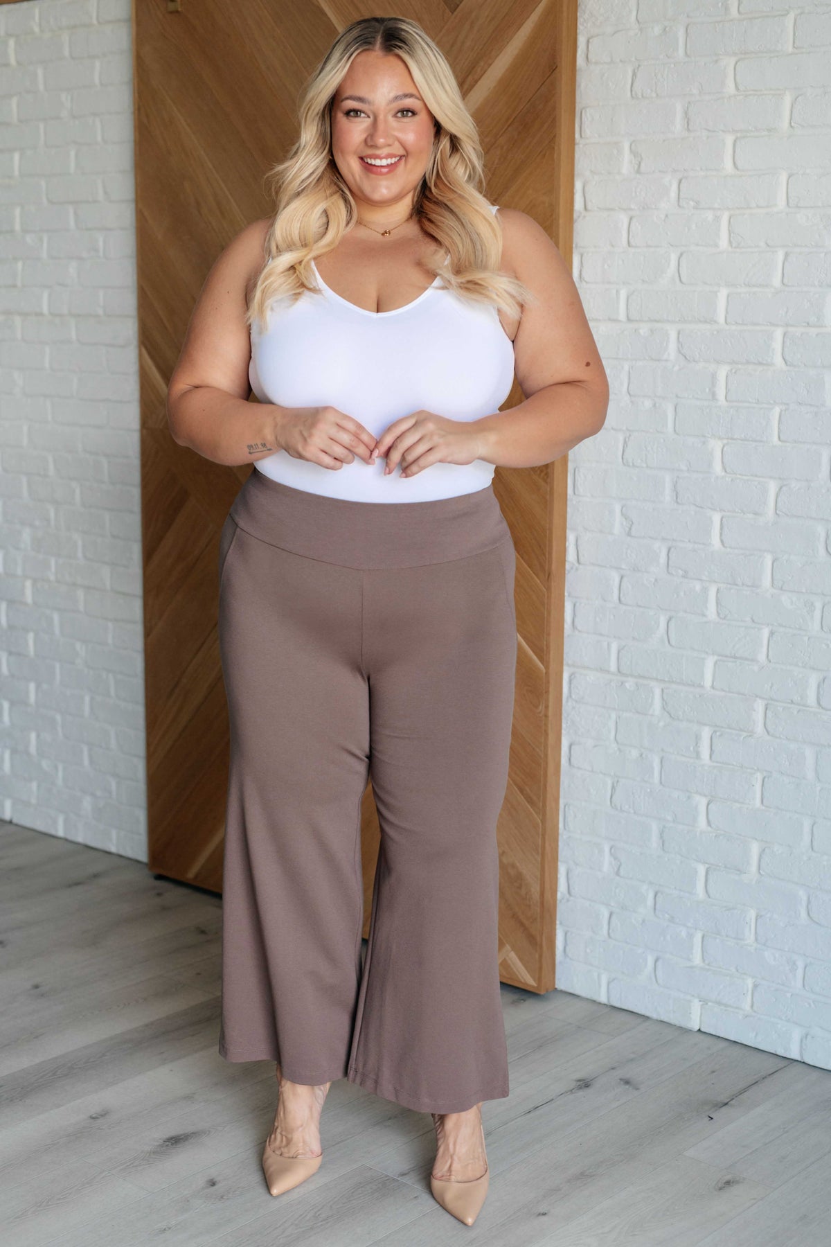 Magic Wide Leg Crop Pants in Dark Mocha-Bottoms-Villari Chic, women's online fashion boutique in Severna, Maryland