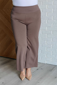 Magic Wide Leg Crop Pants in Dark Mocha-Bottoms-Villari Chic, women's online fashion boutique in Severna, Maryland