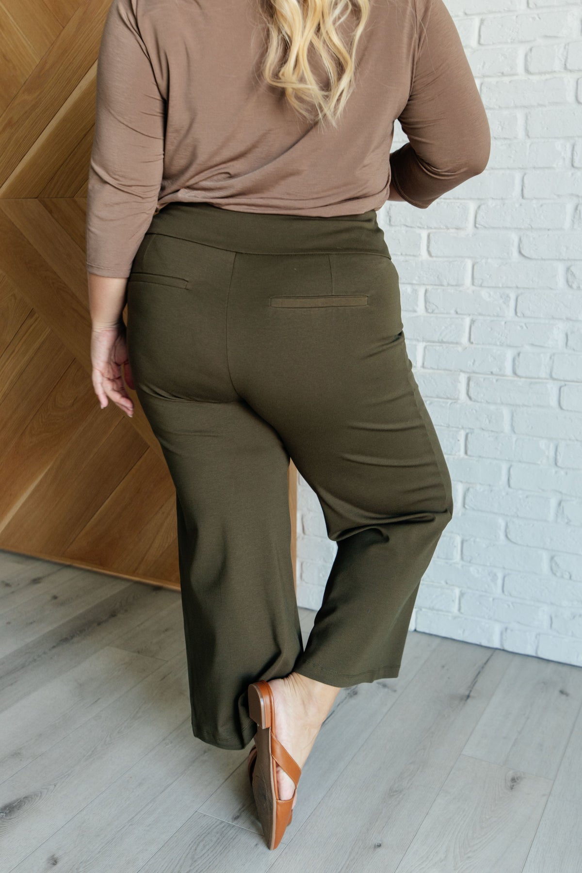 Magic Wide Leg Crop Pants in Olive-Bottoms-Villari Chic, women's online fashion boutique in Severna, Maryland