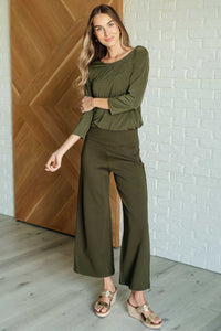 Magic Wide Leg Crop Pants in Olive-Bottoms-Villari Chic, women's online fashion boutique in Severna, Maryland