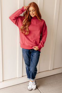 Make No Mistake Mock Neck Pullover in Cranberry-Womens-Villari Chic, women's online fashion boutique in Severna, Maryland