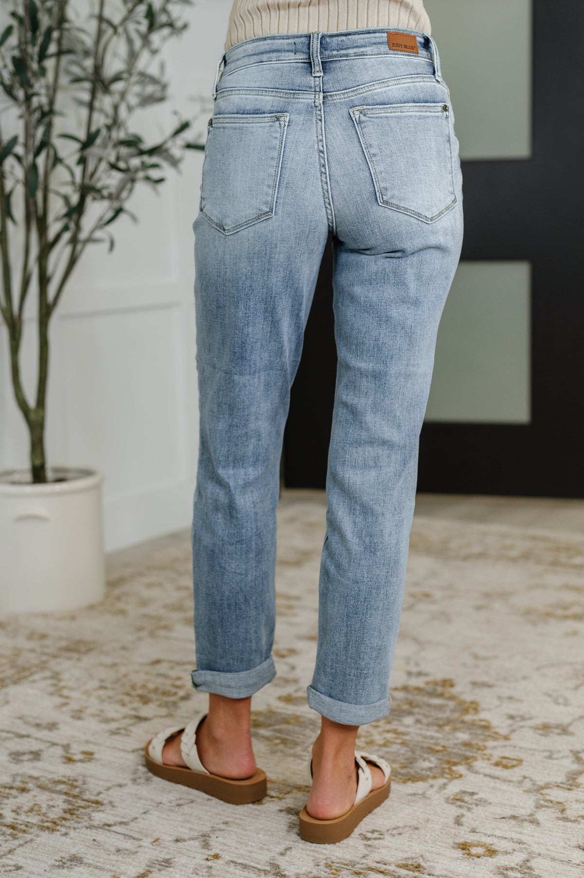 Judy Blue Mid Rise Bleach Wash Boyfriend Jeans-Womens-Villari Chic, women's online fashion boutique in Severna, Maryland