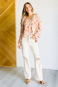 Marigold Dreams Floral Blouse-Tops-Villari Chic, women's online fashion boutique in Severna, Maryland
