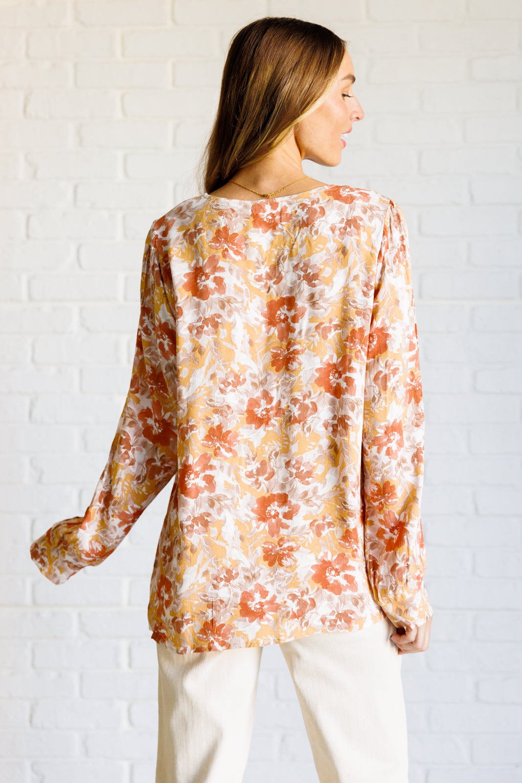 Marigold Dreams Floral Blouse-Tops-Villari Chic, women's online fashion boutique in Severna, Maryland