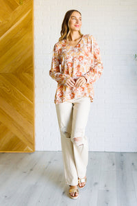 Marigold Dreams Floral Blouse-Tops-Villari Chic, women's online fashion boutique in Severna, Maryland