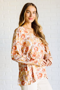 Marigold Dreams Floral Blouse-Tops-Villari Chic, women's online fashion boutique in Severna, Maryland