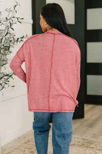 Mellow Mood Heathered Pullover in Dark Red-Womens-Villari Chic, women's online fashion boutique in Severna, Maryland