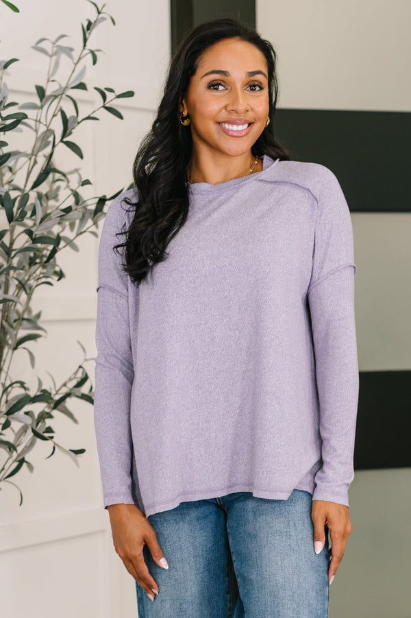 Mellow Mood Heathered Pullover in Lavender-Womens-Villari Chic, women's online fashion boutique in Severna, Maryland