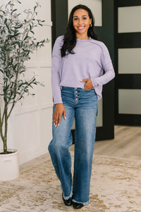 Mellow Mood Heathered Pullover in Lavender-Womens-Villari Chic, women's online fashion boutique in Severna, Maryland