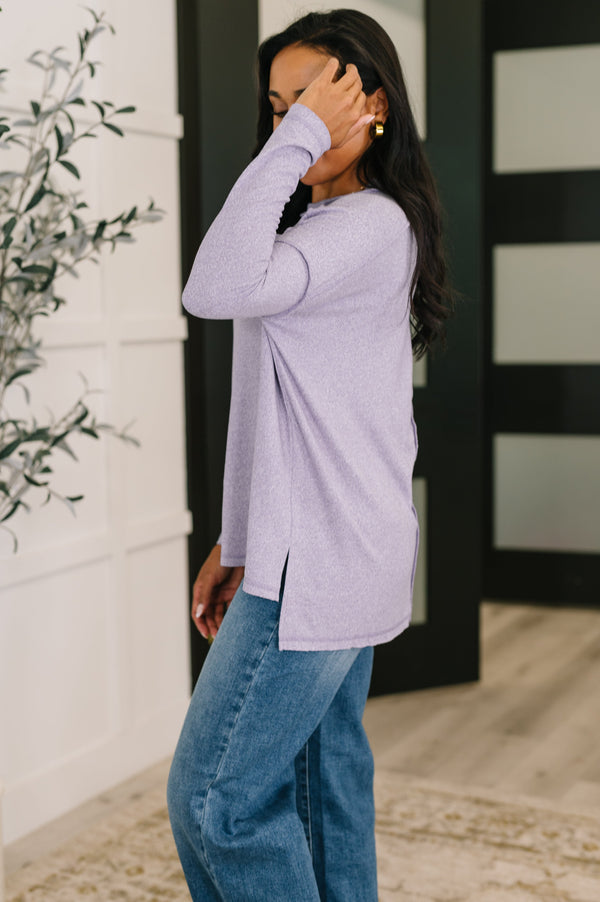 Mellow Mood Heathered Pullover in Lavender-Womens-Villari Chic, women's online fashion boutique in Severna, Maryland