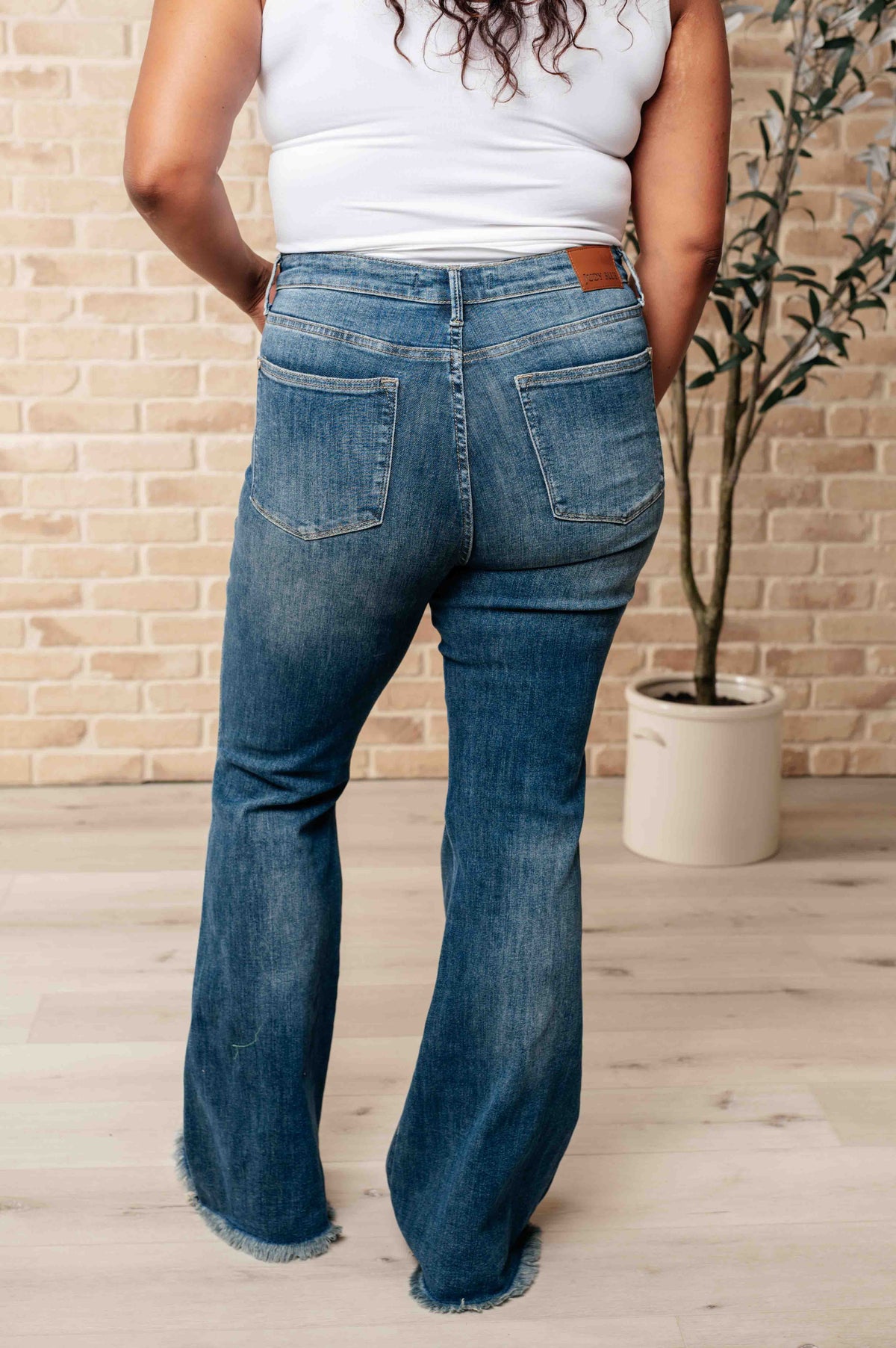 Judy Blue High-Rise Tummy Control Frayed Hem Flare Jeans-Womens-Villari Chic, women's online fashion boutique in Severna, Maryland