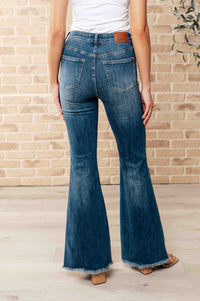 Judy Blue High-Rise Tummy Control Frayed Hem Flare Jeans-Womens-Villari Chic, women's online fashion boutique in Severna, Maryland