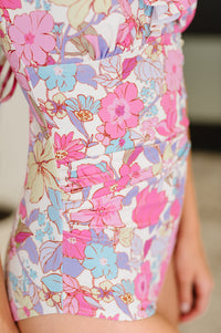 Naples Floral Ruched Swimsuit-Swimwear-Villari Chic, women's online fashion boutique in Severna, Maryland