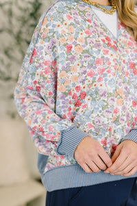 New Opportunities Drop Shoulder Floral Pullover-Womens-Villari Chic, women's online fashion boutique in Severna, Maryland