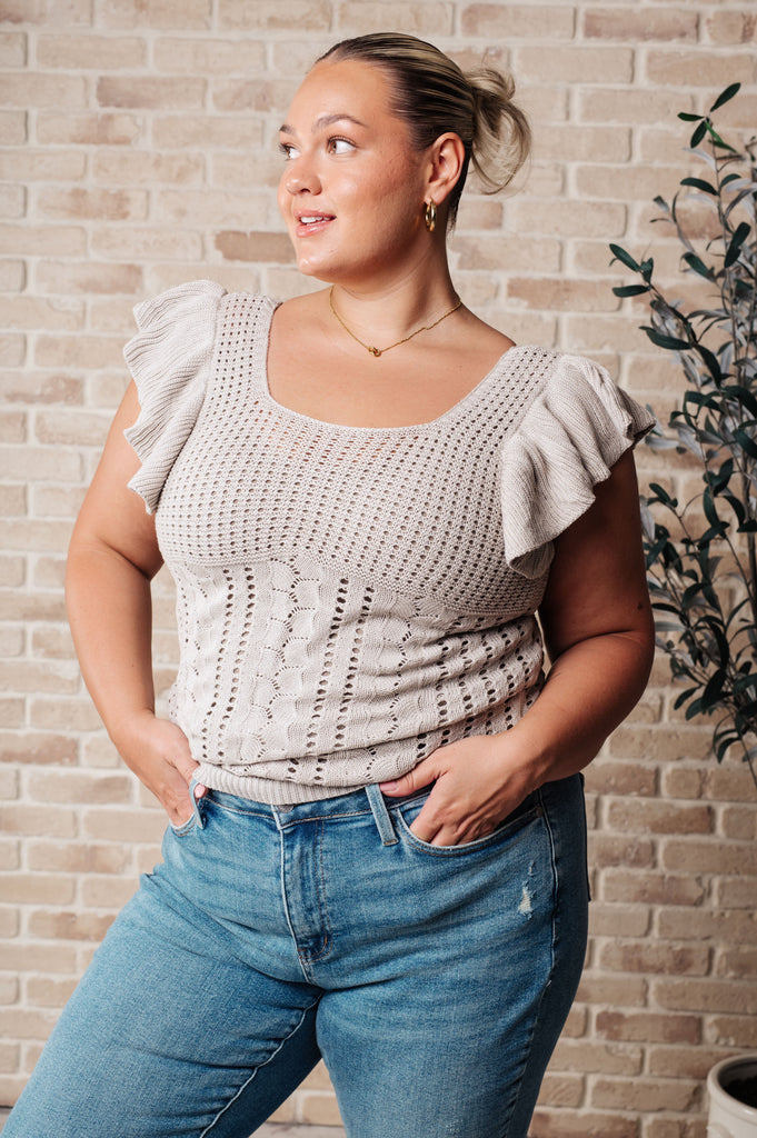 No One Knows Pointelle Knit Top-Tops-Villari Chic, women's online fashion boutique in Severna, Maryland