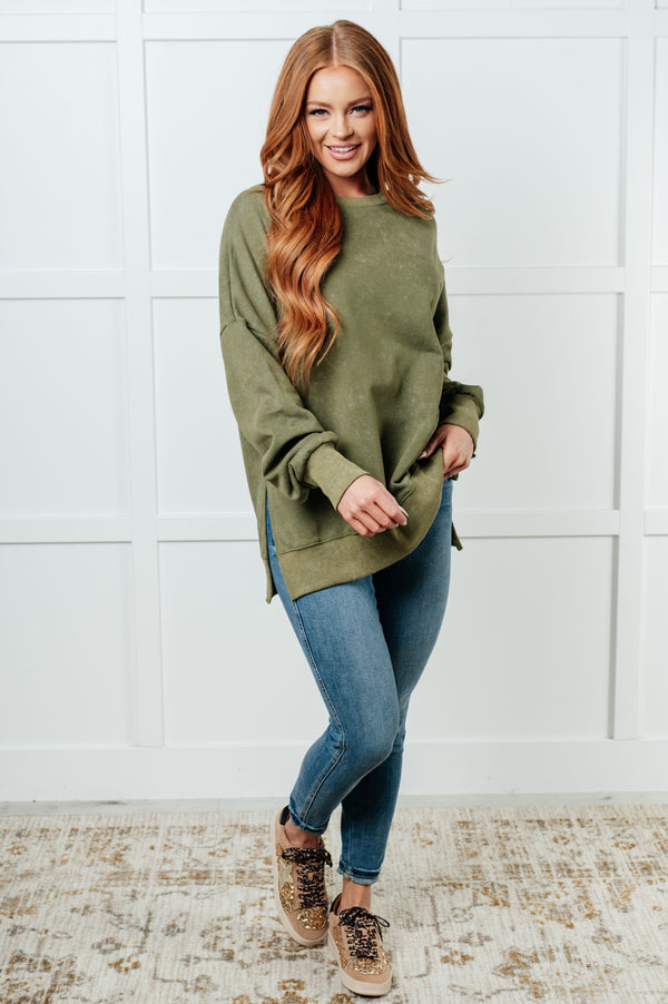 No Plain Jane Oversized Sweatshirt in Green-Tops-Villari Chic, women's online fashion boutique in Severna, Maryland