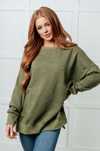 No Plain Jane Oversized Sweatshirt in Green-Tops-Villari Chic, women's online fashion boutique in Severna, Maryland