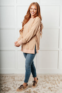 No Plain Jane Oversized Sweatshirt in Khaki-Tops-Villari Chic, women's online fashion boutique in Severna, Maryland