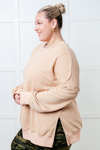 No Plain Jane Oversized Sweatshirt in Khaki-Tops-Villari Chic, women's online fashion boutique in Severna, Maryland