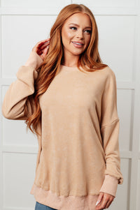 No Plain Jane Oversized Sweatshirt in Khaki-Tops-Villari Chic, women's online fashion boutique in Severna, Maryland