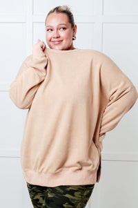 No Plain Jane Oversized Sweatshirt in Khaki-Tops-Villari Chic, women's online fashion boutique in Severna, Maryland