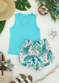 Noelle Tank - Aqua-tank-Villari Chic, women's online fashion boutique in Severna, Maryland