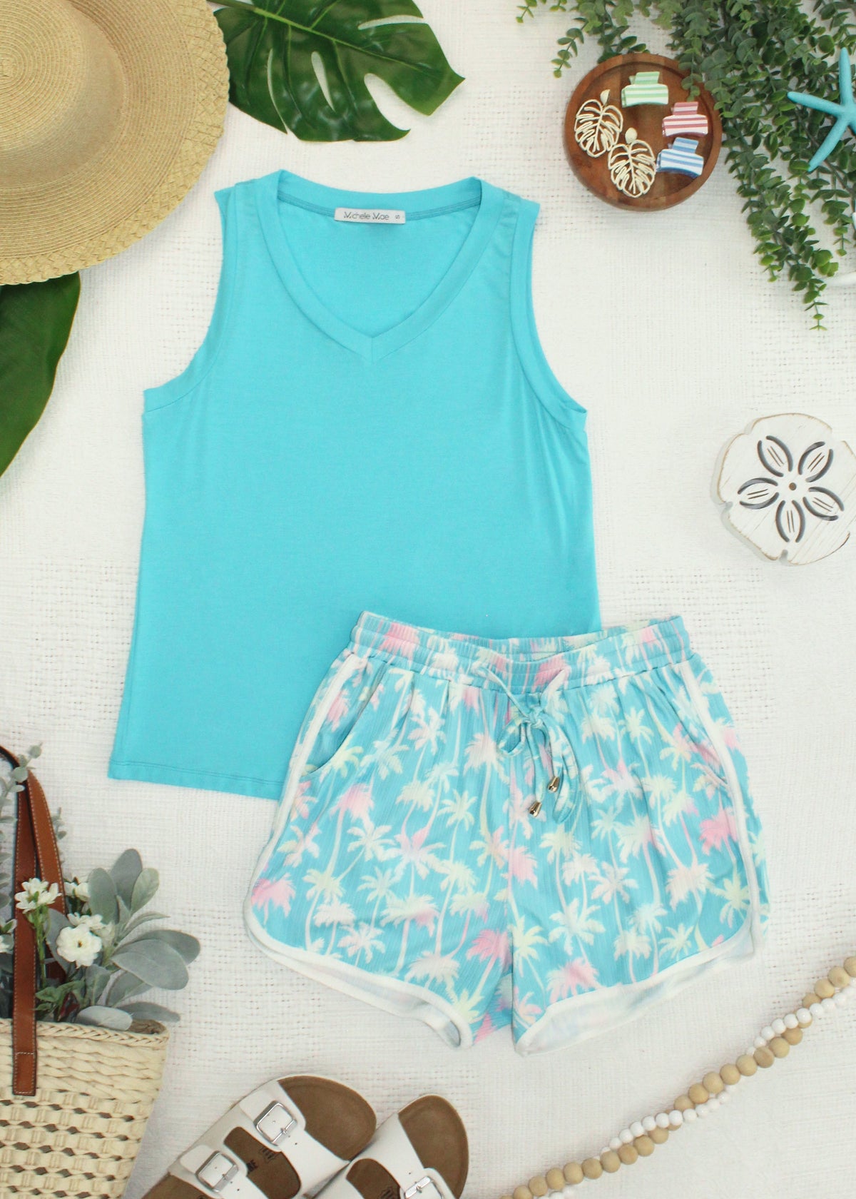 Noelle Tank - Aqua-tank-Villari Chic, women's online fashion boutique in Severna, Maryland