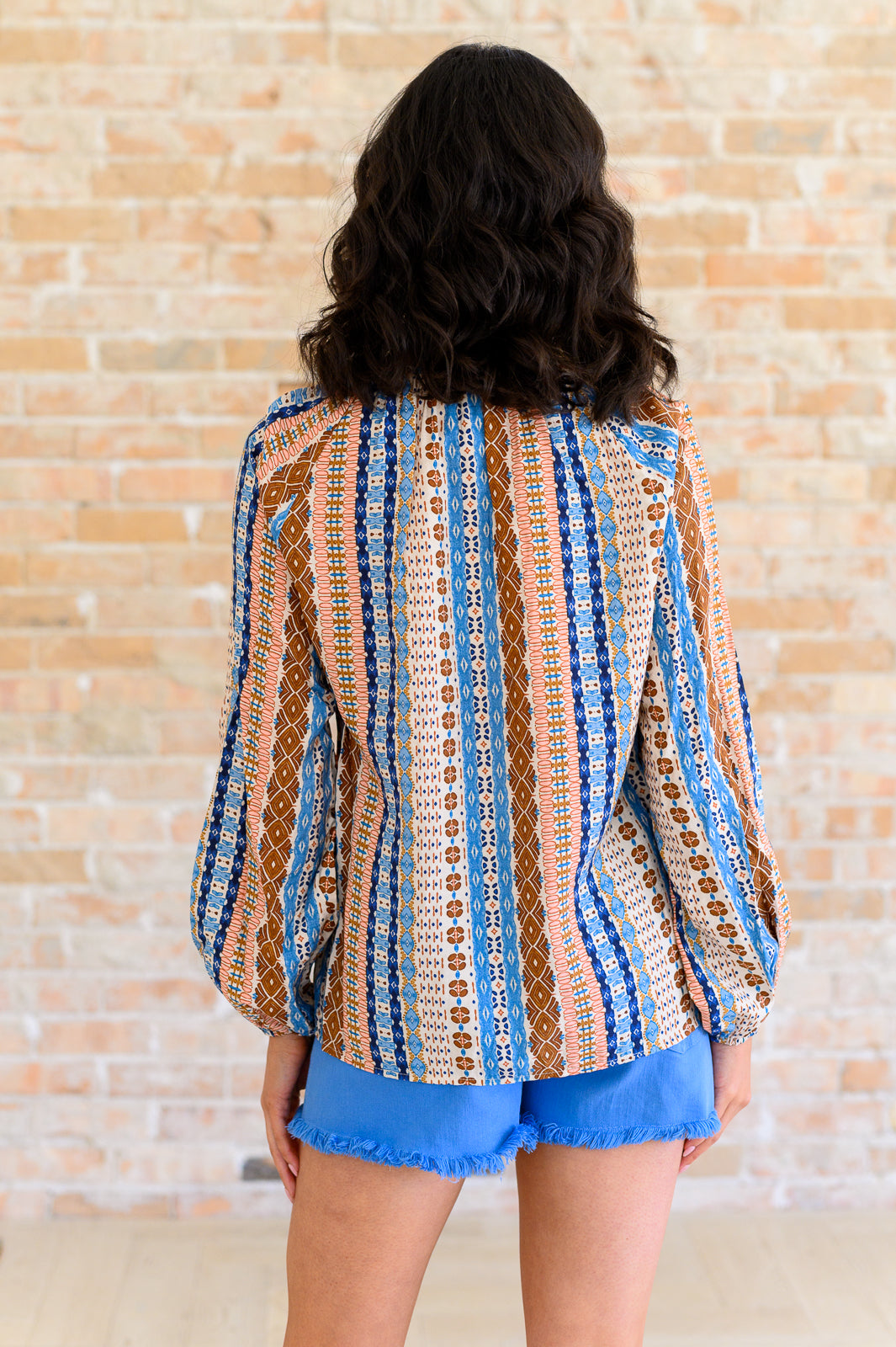 Open Sky Boho Tunic in Navy Mauve-Tops-Villari Chic, women's online fashion boutique in Severna, Maryland