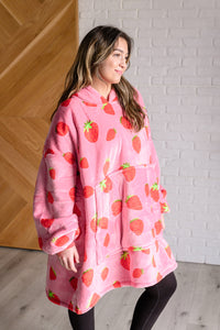 Oversized Blanket Hoodie in Strawberry-Layers-Villari Chic, women's online fashion boutique in Severna, Maryland