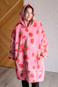 Oversized Blanket Hoodie in Strawberry-Layers-Villari Chic, women's online fashion boutique in Severna, Maryland