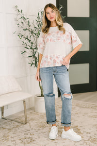 Painting the Roses Color Block Relaxed Top-Womens-Villari Chic, women's online fashion boutique in Severna, Maryland