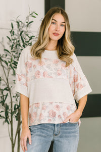 Painting the Roses Color Block Relaxed Top-Womens-Villari Chic, women's online fashion boutique in Severna, Maryland