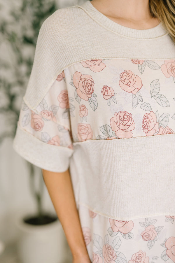 Painting the Roses Color Block Relaxed Top-Womens-Villari Chic, women's online fashion boutique in Severna, Maryland