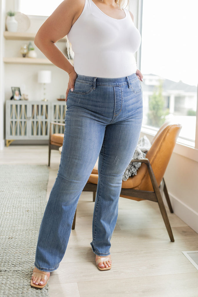 Judy Blue High-Rise Pull-On Slim Bootcut Jeans-Womens-Villari Chic, women's online fashion boutique in Severna, Maryland